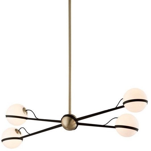 Люстра Troy Lighting Ace Linear Pendant Коричневый Молочный во Владивостоке | Loft Concept 