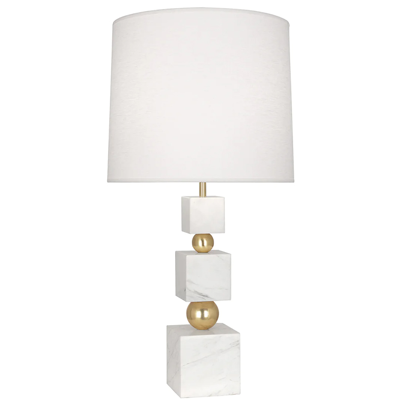 Настольная лампа Totem Table Lamp in White Marble Белый Белый Мрамор Bianco Глянцевое золото во Владивостоке | Loft Concept 
