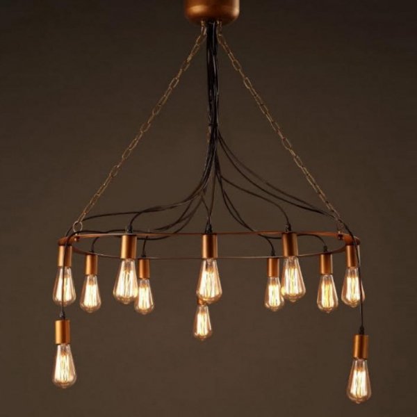 Люстра Blood Wire Chandelier Black 12 Золотой Черный во Владивостоке | Loft Concept 
