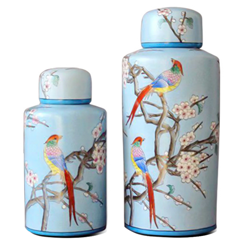 Ваза Garden Blue Birds Vase Голубой Мульти Ваза Garden Blue Birds Vase Голубой Мульти во Владивостоке | Loft Concept