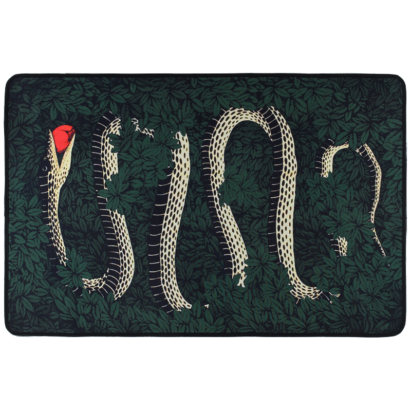 Ковер Snake Fornasetti green Зеленый Черный Красный Бежевый Ковер Snake Fornasetti green Зеленый Черный Красный Бежевый во Владивостоке | Loft Concept