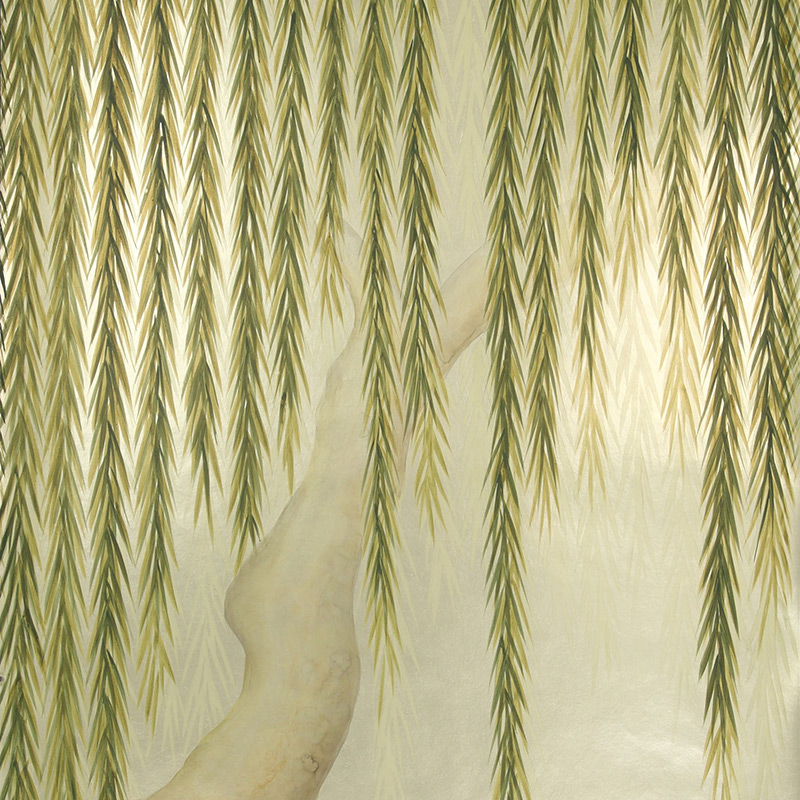 Обои ручная роспись Willow Original colourway on Champagne Gold gilded paper Обои ручная роспись Willow Original colourway on Champagne Gold gilded paper во Владивостоке | Loft Concept