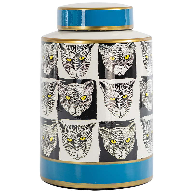 Ваза с крышкой Cats Vase Белый Черно-белый Голубой Золотой Красный Ваза с крышкой Cats Vase Белый Черно-белый Голубой Золотой Красный во Владивостоке | Loft Concept