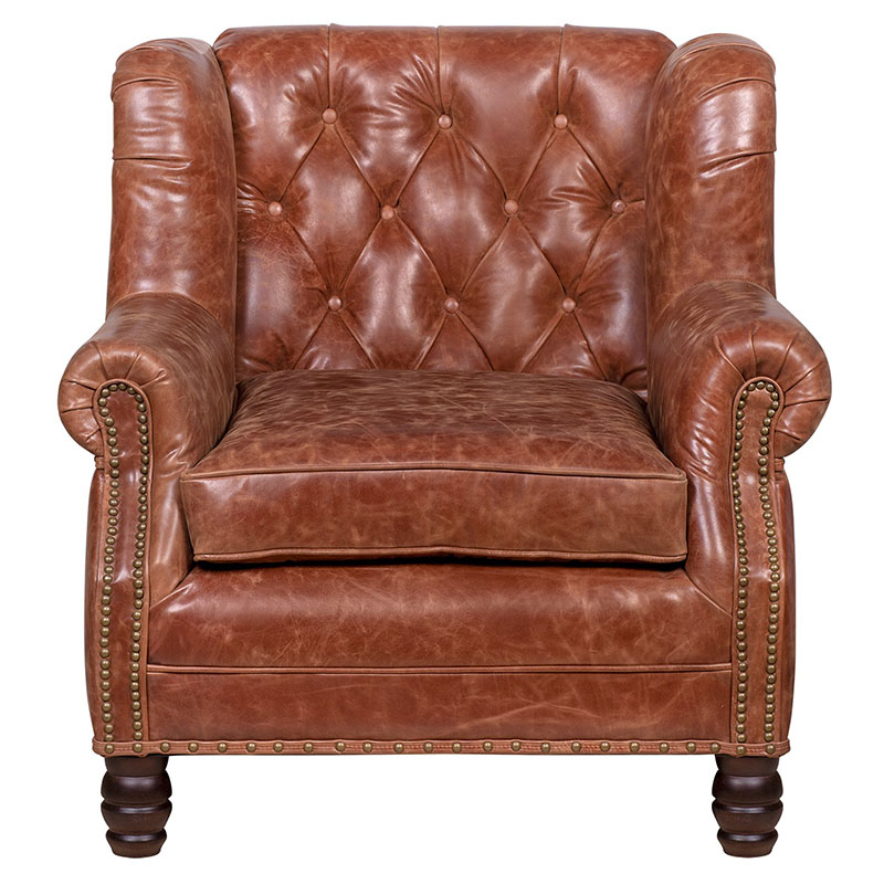 Кожаное кресло James Brown Leather Armchair Коричневый Кожаное кресло James Brown Leather Armchair Коричневый во Владивостоке | Loft Concept