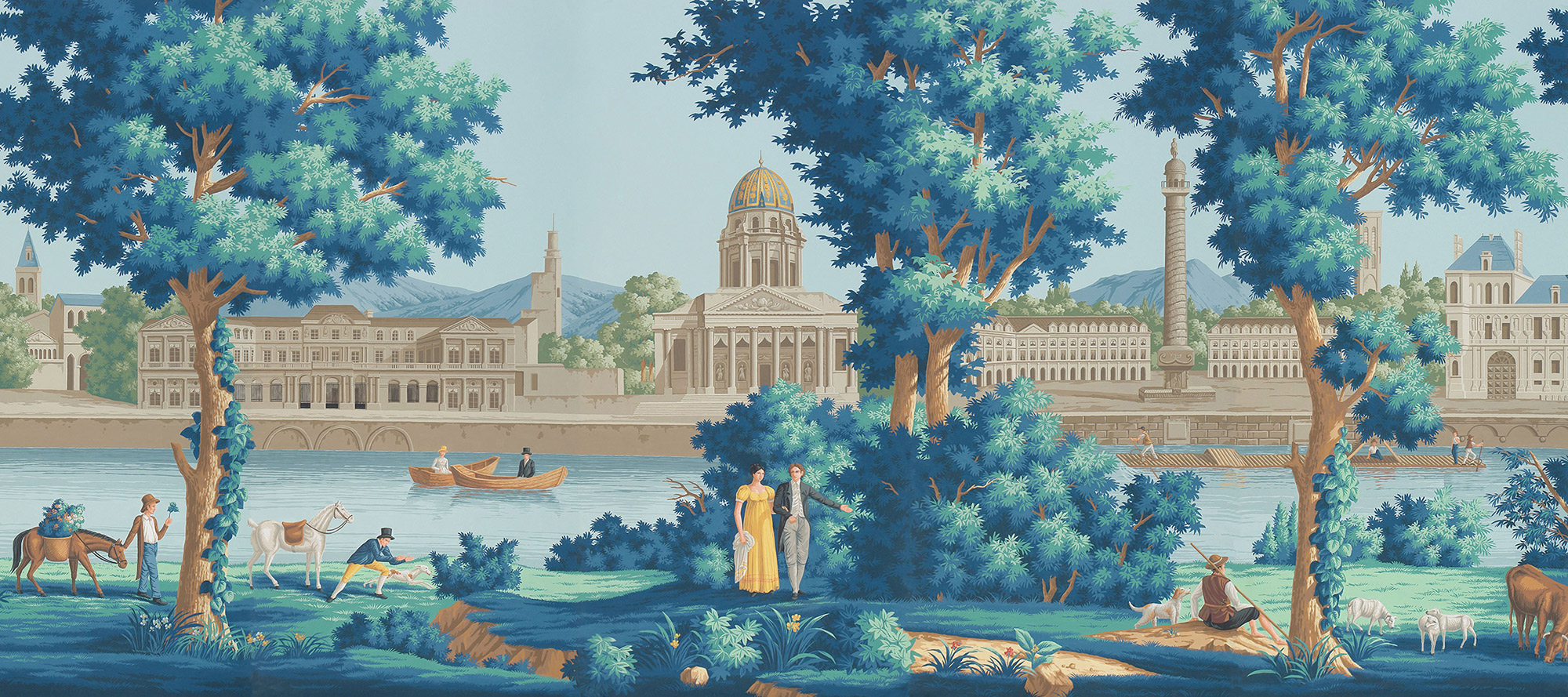 Обои ручная роспись Monuments of Paris Jacquemart on scenic paper Обои ручная роспись Monuments of Paris Jacquemart on scenic paper - постер Loft-Concept во Владивостоке