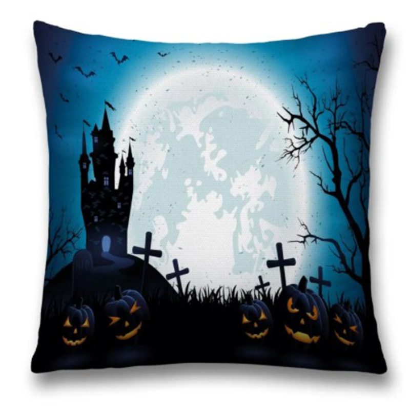 Подушка Halloween Moon Черный Синий Подушка Halloween Moon Черный Синий во Владивостоке | Loft Concept