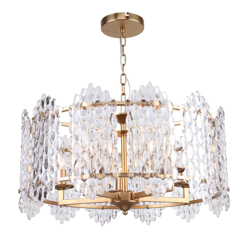 Люстра подвесная Textured Glass Chandelier D61 Прозрачное Стекло Глянцевое золото Люстра подвесная Textured Glass Chandelier D61 Прозрачное Стекло Глянцевое золото во Владивостоке | Loft Concept