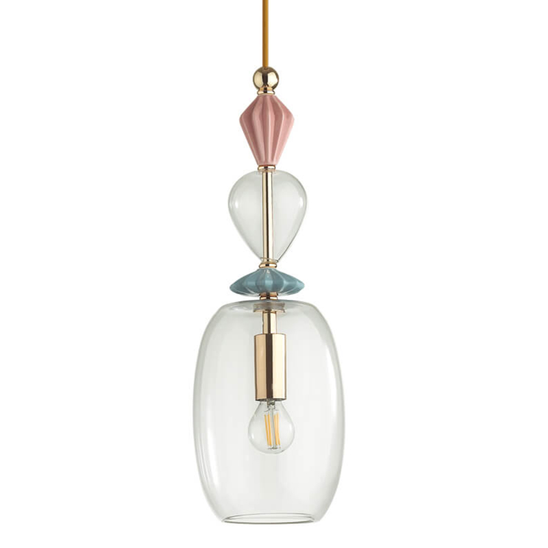 Подвесной светильник Iris Glas hanging lamp candy B Прозрачное Стекло Розовый пастельный Голубой Подвесной светильник Iris Glas hanging lamp candy B Прозрачное Стекло Розовый пастельный Голубой во Владивостоке | Loft Concept
