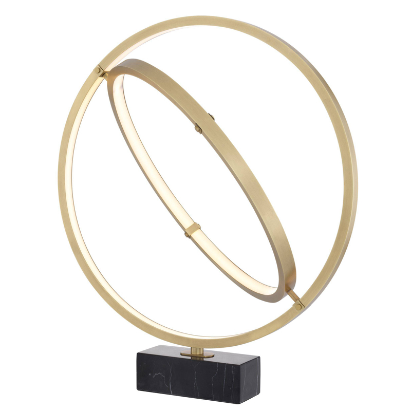 Настольная лампа Eichholtz Table Lamp Cassini Латунь Античная полированная Черный Мрамор Nero во Владивостоке | Loft Concept 