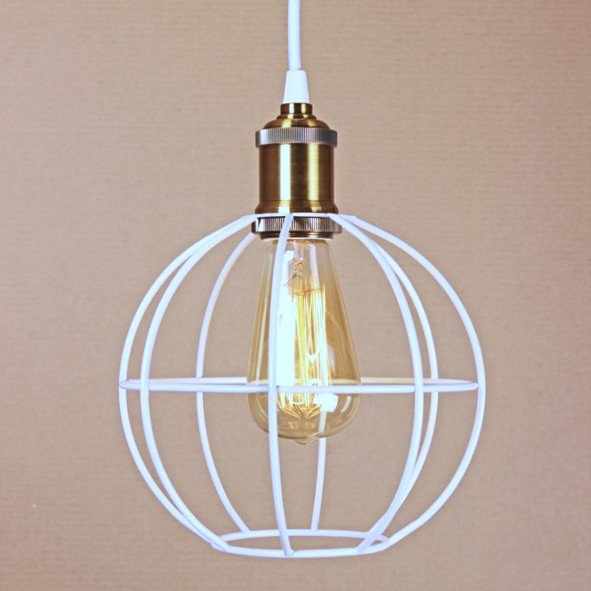 Подвесной светильник Wire Cage Pendant Ball White Белый Подвесной светильник Wire Cage Pendant Ball White Белый во Владивостоке | Loft Concept