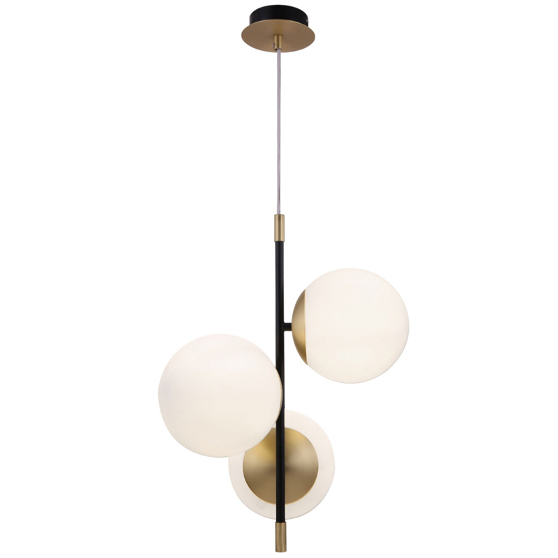 Светильник Spike Three Balls Hanging Lamp матовое золото Прозрачный белый Светильник Spike Three Balls Hanging Lamp матовое золото Прозрачный белый во Владивостоке | Loft Concept