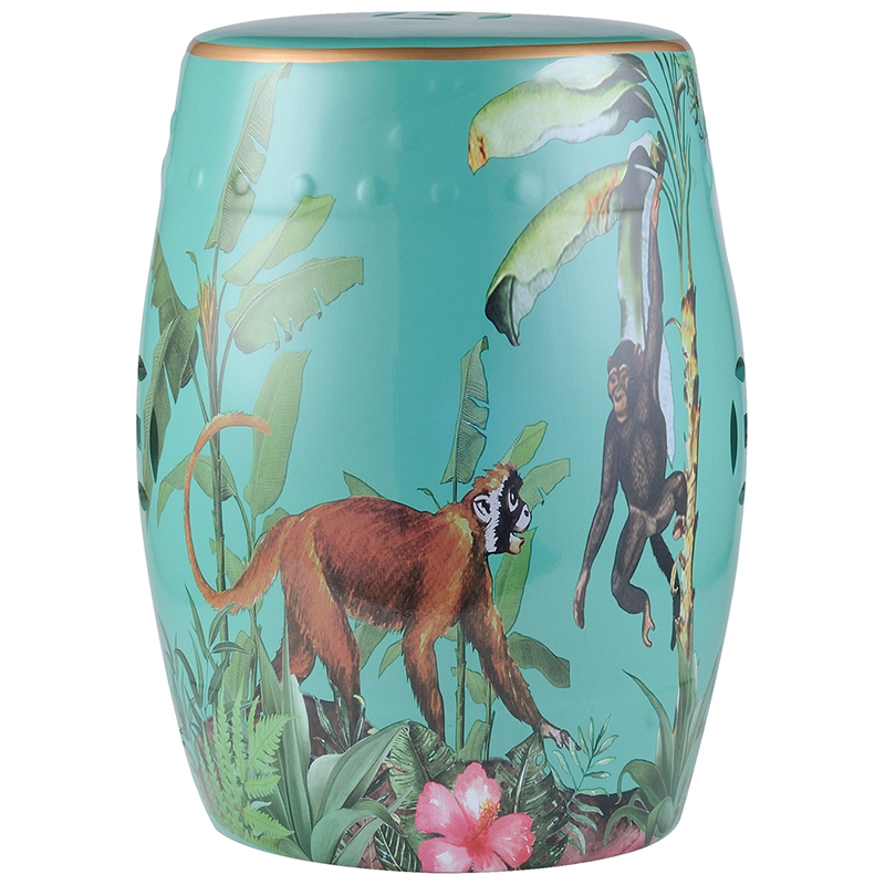 Керамический табурет Monkey Tropical Animal Ceramic Stool Turquoise Мульти Бирюзовый во Владивостоке | Loft Concept 