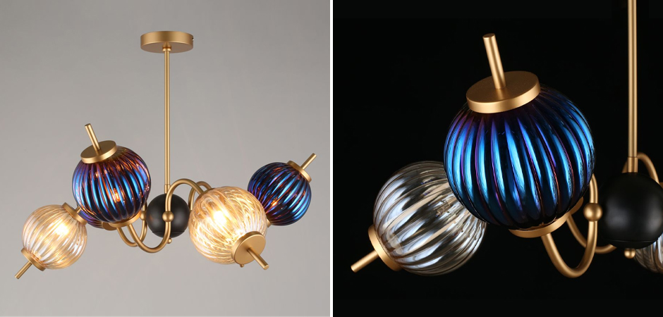 Люстра Shell Beads с цветным стеклом Люстра Shell Beads с цветным стеклом - Loft-Concept во Владивостоке
