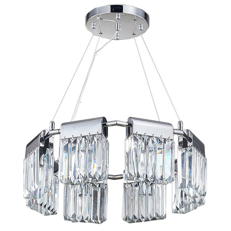 Люстра Crystal Pendants chrome 8 Прозрачное Стекло Хром во Владивостоке | Loft Concept 