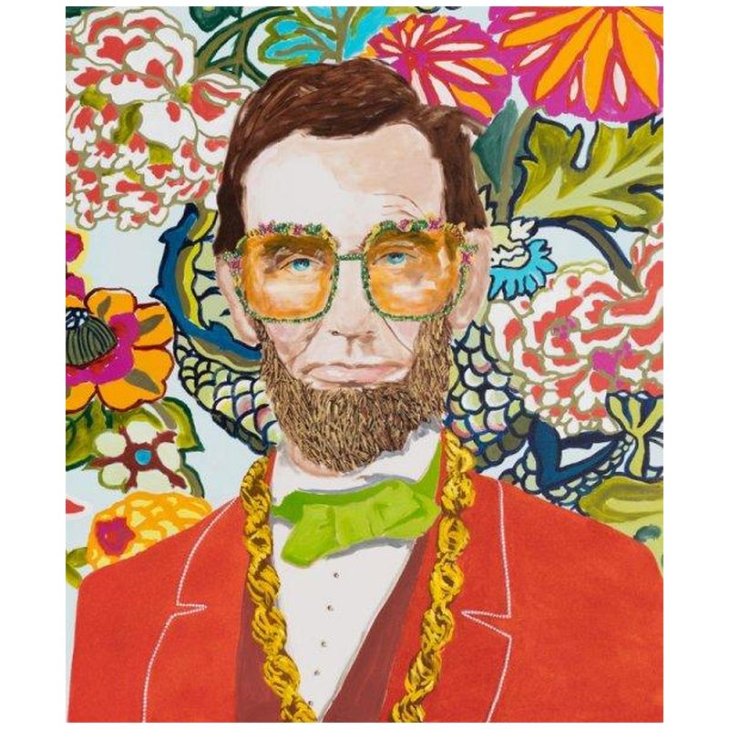 Картина Abe Lincoln with Donkey Chain, Floral Wallpaper, and Red Jacket Мульти Картина Abe Lincoln with Donkey Chain, Floral Wallpaper, and Red Jacket Мульти во Владивостоке | Loft Concept