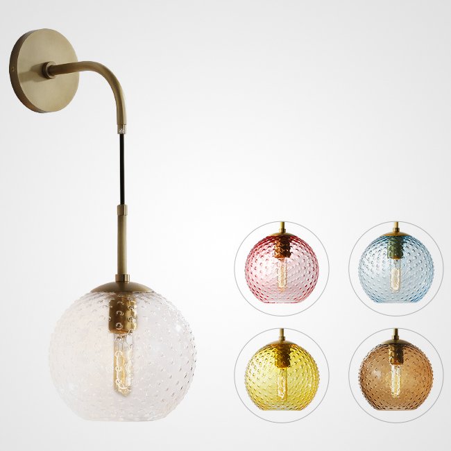 Бра FINNAR WALL Lamp Латунь Прозрачный Розовый (Rose) Желтый Голубой Янтарь (Amber) во Владивостоке | Loft Concept 