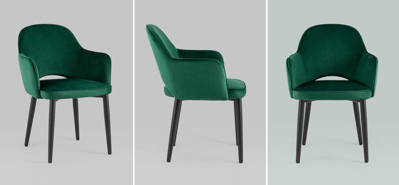 Стул SHARRON Зеленый Велюр - фото