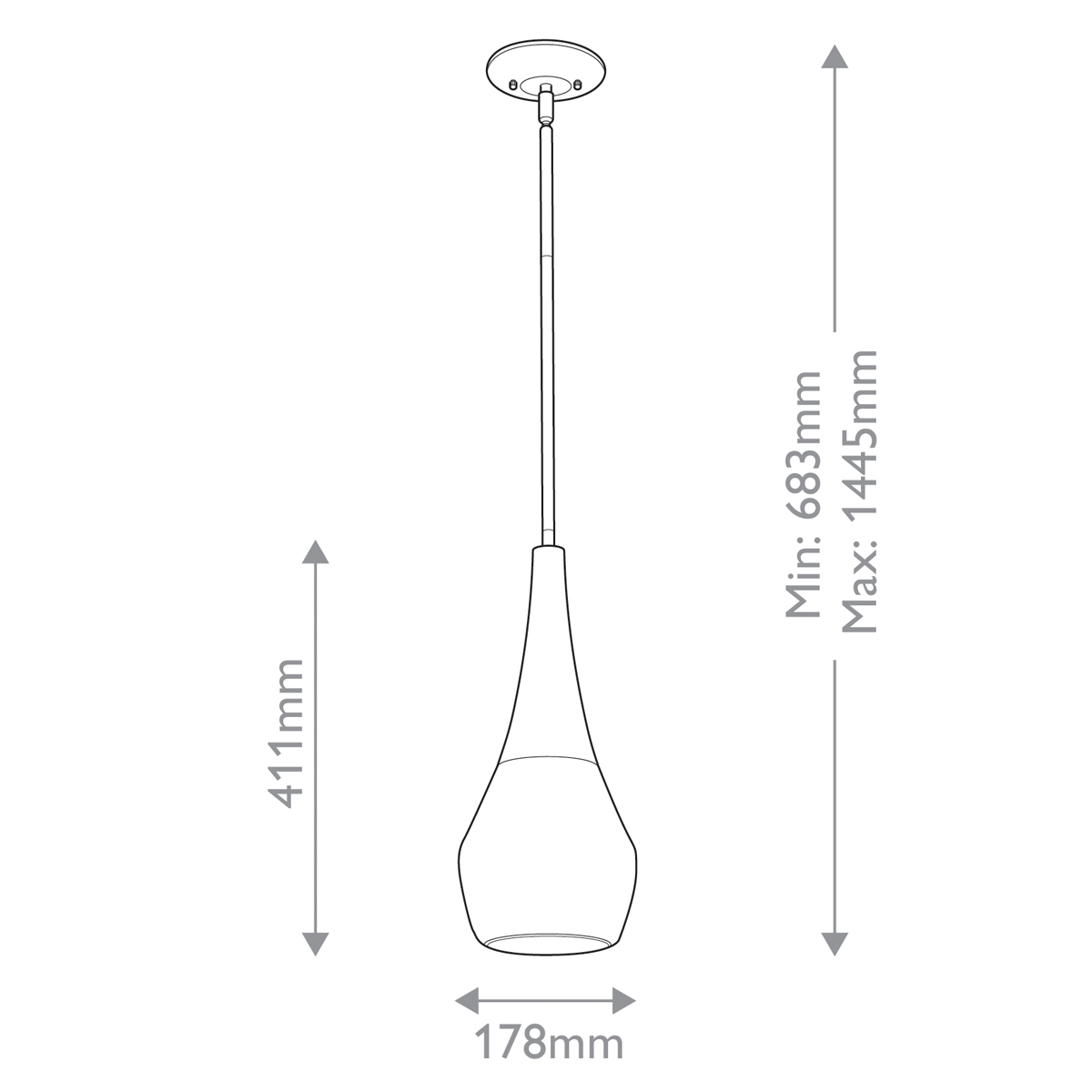 Подвесной светильник каплевидной формы с комбинированным плафоном из стали и белого матового стекла Kichler во Владивостоке