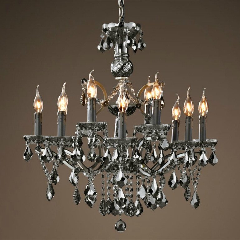 Люстра 19TH C. ROCOCO IRON & Smok CRYSTAL 12 Графит Стекло Смок Люстра 19TH C. ROCOCO IRON & Smok CRYSTAL 12 Графит Стекло Смок во Владивостоке | Loft Concept