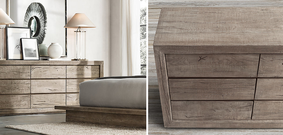 RH RECLAIMED RUSSIAN OAK Комод из дуба 9 ящиков RH RECLAIMED RUSSIAN OAK Комод из дуба 9 ящиков - Loft-Concept во Владивостоке