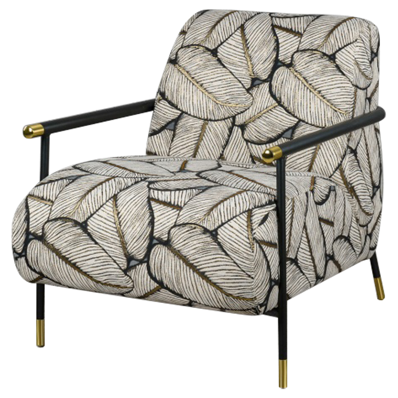 Кресло с Цветным принтом Листья Foliage Armchair Grey Серый ivory ( слоновая кость ) Черный Золотой Кресло с Цветным принтом Листья Foliage Armchair Grey Серый ivory ( слоновая кость ) Черный Золотой во Владивостоке | Loft Concept