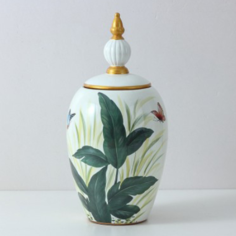 Ваза Vase Aina S Зеленый Белый Золотой Ваза Vase Aina S Зеленый Белый Золотой во Владивостоке | Loft Concept