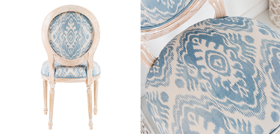 Мягкий стул со светло-голубым узором Ikat Pattern 2 Мягкий стул со светло-голубым узором Ikat Pattern 2 - Loft-Concept во Владивостоке