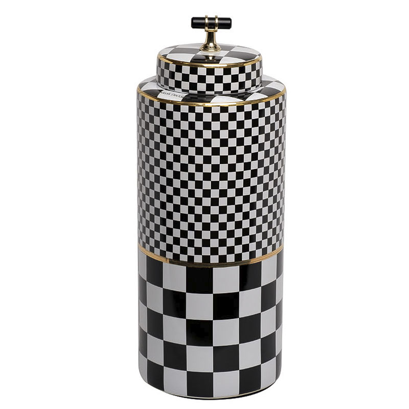 Ваза Chess Vase 37 Черный Белый Золотой Ваза Chess Vase 37 Черный Белый Золотой во Владивостоке | Loft Concept
