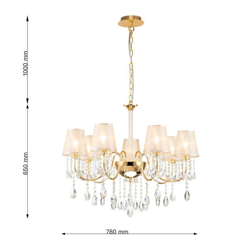 Люстра золотого цвета с хрустальным декором Dainty Light Люстра золотого цвета с хрустальным декором Dainty Light во Владивостоке