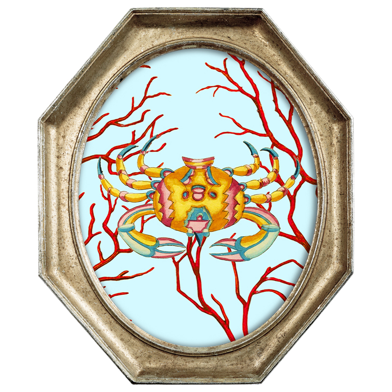 Картина Crab in Coral Мульти Золотой Картина Crab in Coral Мульти Золотой во Владивостоке | Loft Concept