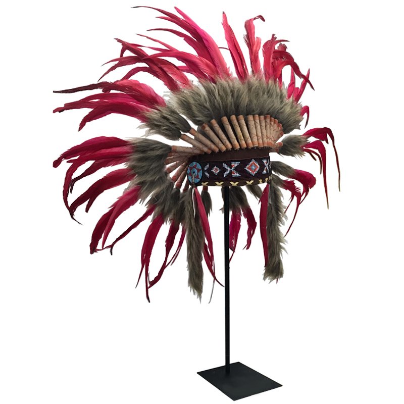 War bonnet Индейский венец из перьев красный Красный War bonnet Индейский венец из перьев красный Красный во Владивостоке | Loft Concept