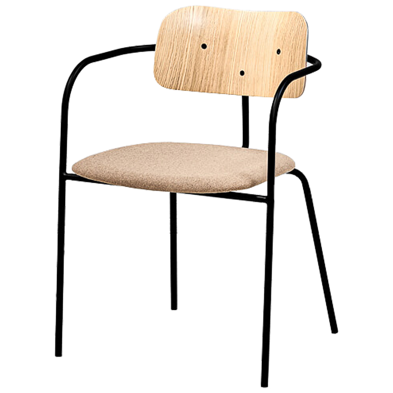 Стул Pilar Loft Stool beige Черный Бежевый Древесина Стул Pilar Loft Stool beige Черный Бежевый Древесина во Владивостоке | Loft Concept