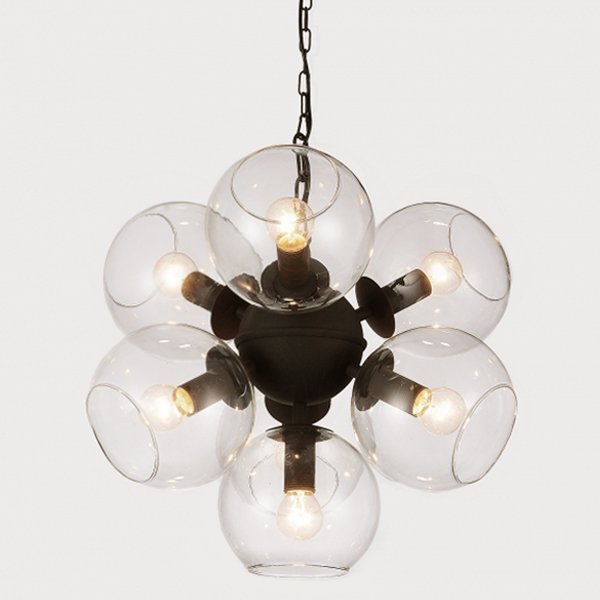 Люстра Sphere Cumulus Glass Chandelier 7 Черный Люстра Sphere Cumulus Glass Chandelier 7 Черный во Владивостоке | Loft Concept