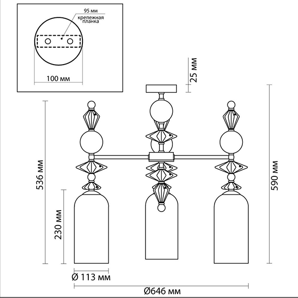 Люстра Iris Glass Chandelier candy 3 chrome Люстра Iris Glass Chandelier candy 3 chrome во Владивостоке