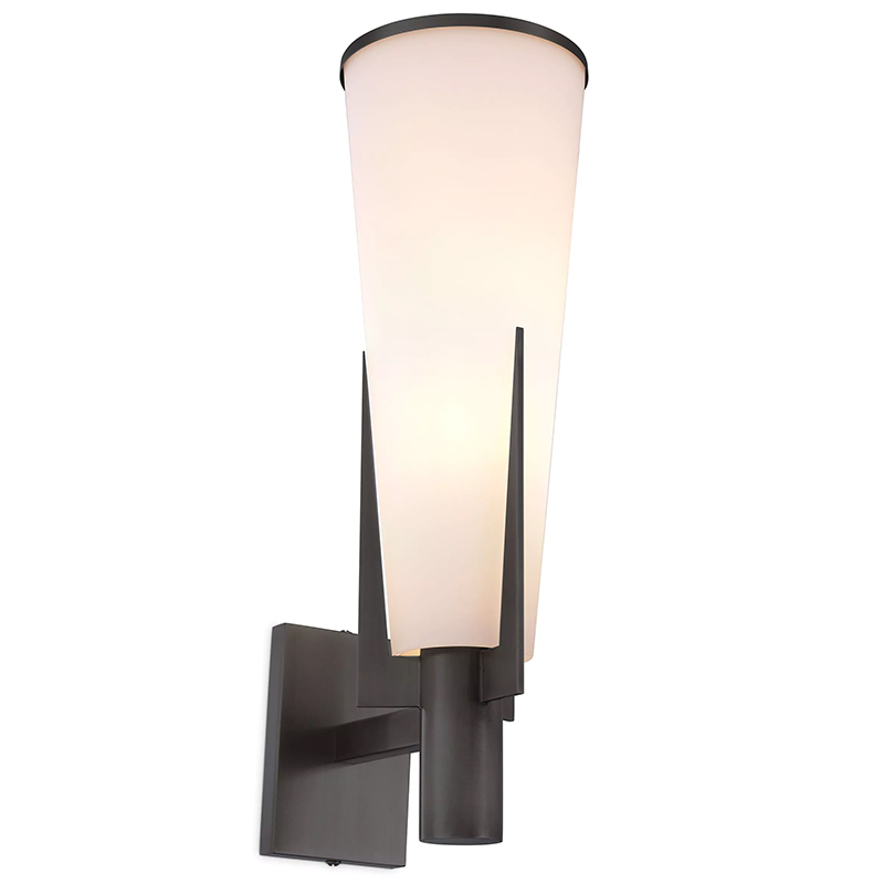Бра Eichholtz Wall Lamp Dino Bronze Белое матовое стекло Черный Темная бронза Бра Eichholtz Wall Lamp Dino Bronze Белое матовое стекло Черный Темная бронза во Владивостоке | Loft Concept