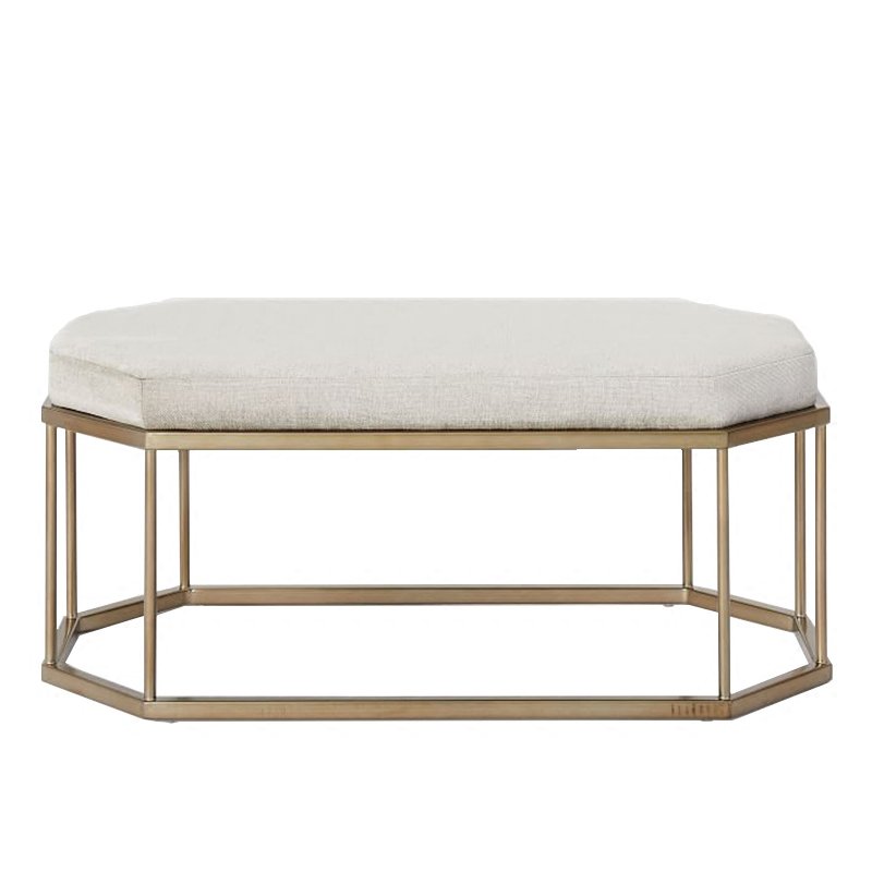 Банкетка Beige Edges Латунь Бежевый Банкетка Beige Edges Латунь Бежевый во Владивостоке | Loft Concept