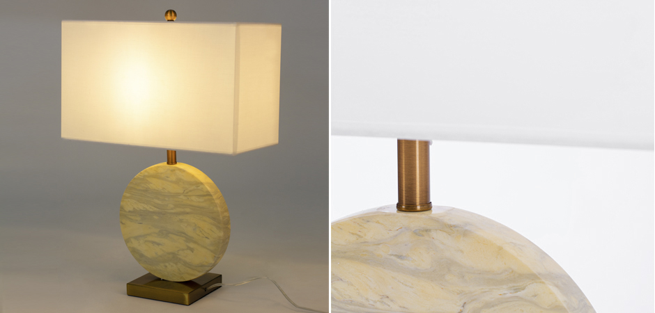 Настольная лампа Lua Grande Table Lamp beige marble Настольная лампа Lua Grande Table Lamp beige marble - Loft-Concept во Владивостоке