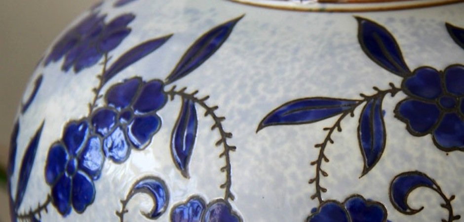 Ваза Китайский синий орнамент - фото №1