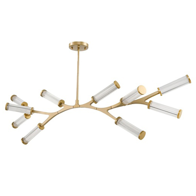 Люстра Cylinder Branches Chandelier Gold 10 Золотой Прозрачный во Владивостоке | Loft Concept 