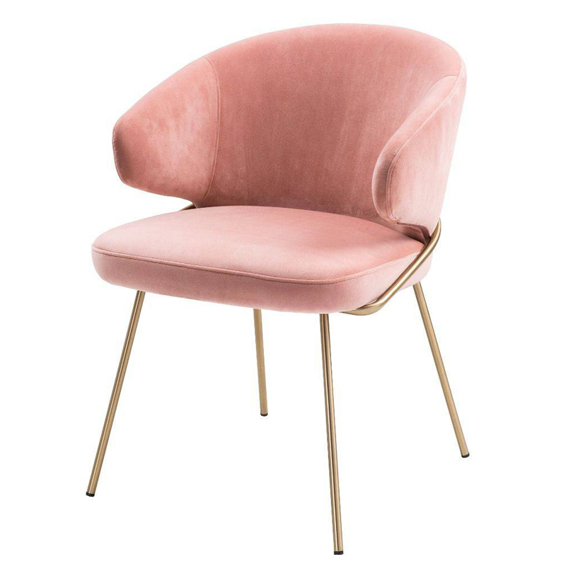 Стул Eichholtz Dining Chair Kinley nude Розовый пастельный Латунь Стул Eichholtz Dining Chair Kinley nude Розовый пастельный Латунь во Владивостоке | Loft Concept