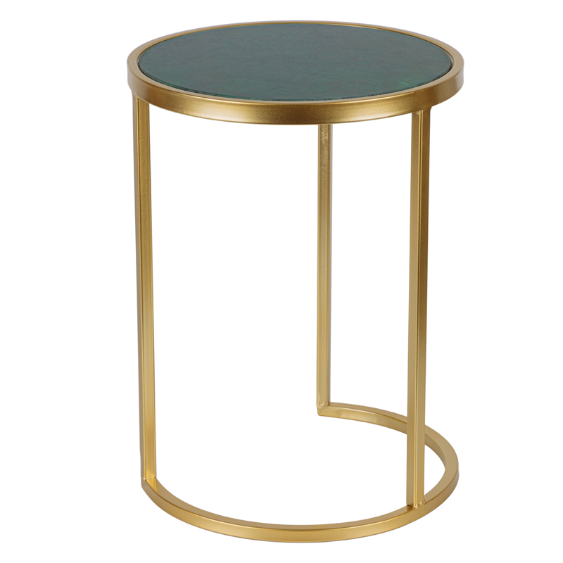 Приставной стол Round Table Marble gold зеленый мрамор Золотой Зеленый Приставной стол Round Table Marble gold зеленый мрамор Золотой Зеленый во Владивостоке | Loft Concept