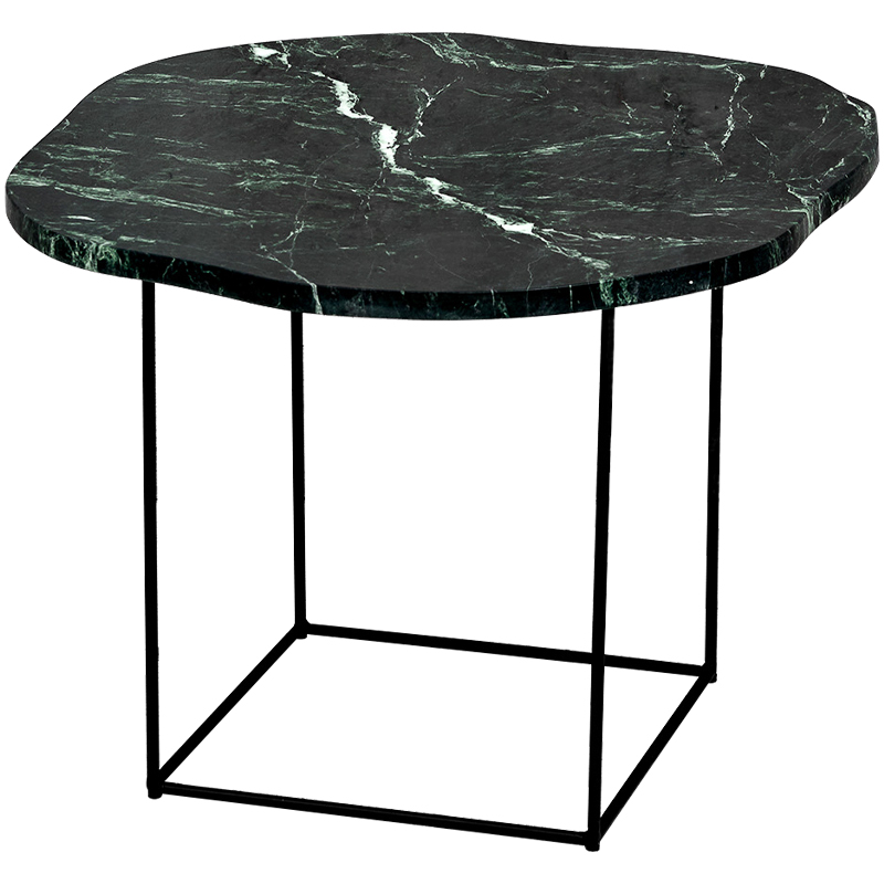 Кофейный стол с зелёной мраморной столешницей Gillespie Coffee Table Черный Зеленый во Владивостоке | Loft Concept 