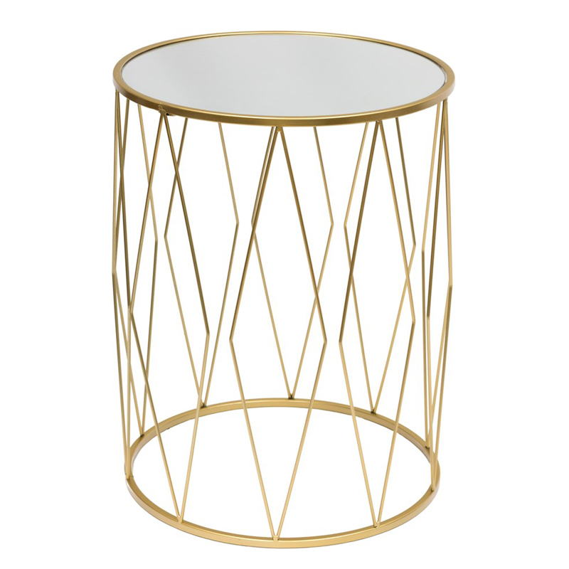 Приставной стол Geometric Interior Table белое стекло Золотой Белый Приставной стол Geometric Interior Table белое стекло Золотой Белый во Владивостоке | Loft Concept