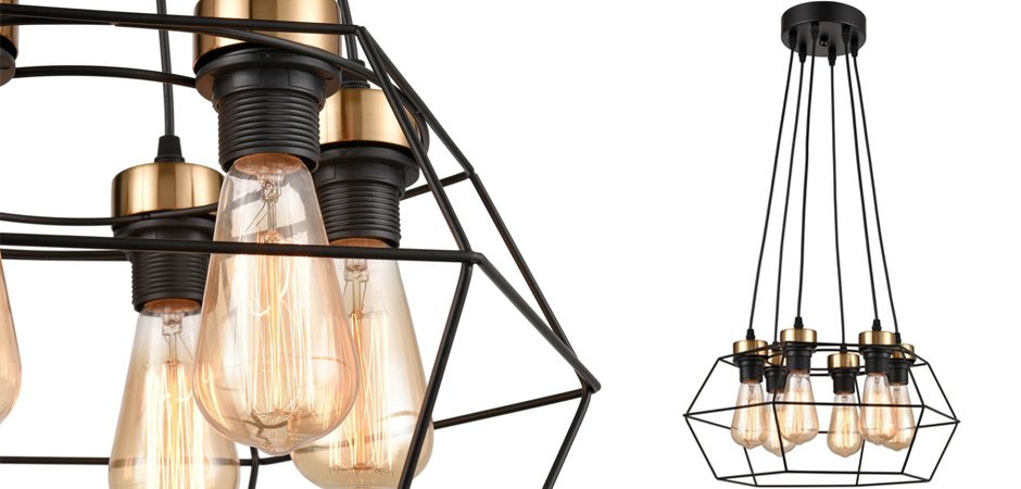 Люстра Loft Wire Cage Black lamp 6 Люстра Loft Wire Cage Black lamp 6 - Loft-Concept во Владивостоке