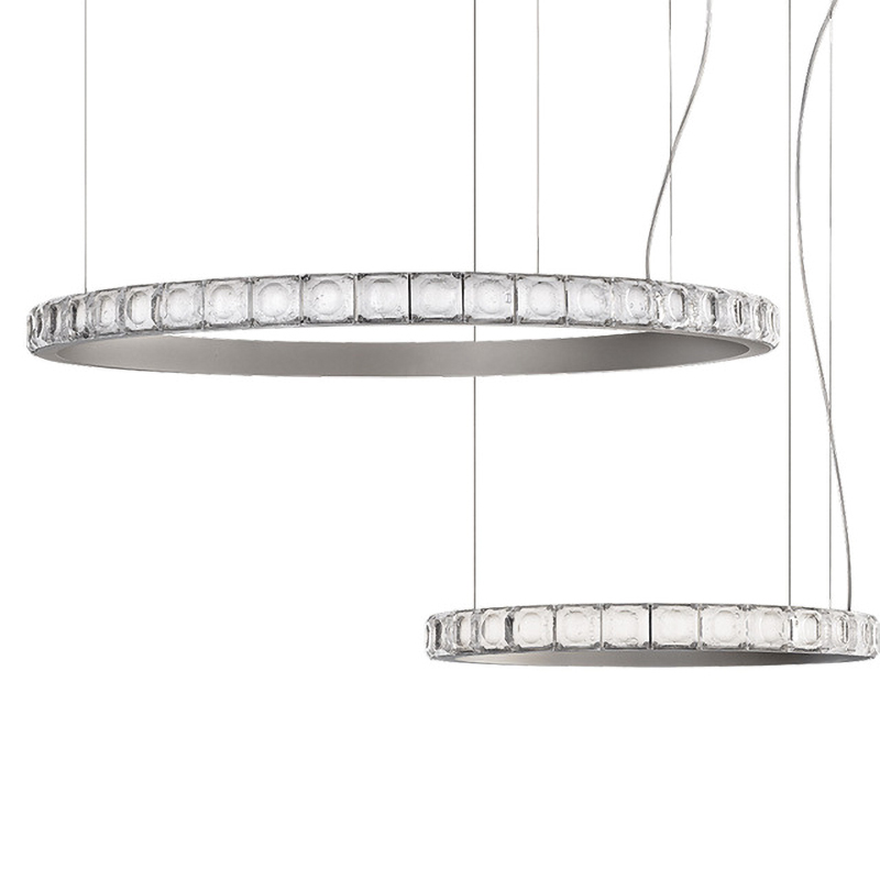 Люстра Ring horizontal silver chandelier Прозрачный Серебряный Люстра Ring horizontal silver chandelier Прозрачный Серебряный во Владивостоке | Loft Concept