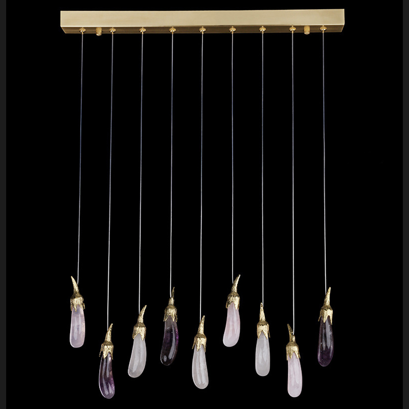 Люстра Eggplant Chandelier Line Латунь Белый Розовый пастельный Violet Dusk ( фиолетовый сумрак ) Люстра Eggplant Chandelier Line Латунь Белый Розовый пастельный Violet Dusk ( фиолетовый сумрак ) во Владивостоке | Loft Concept