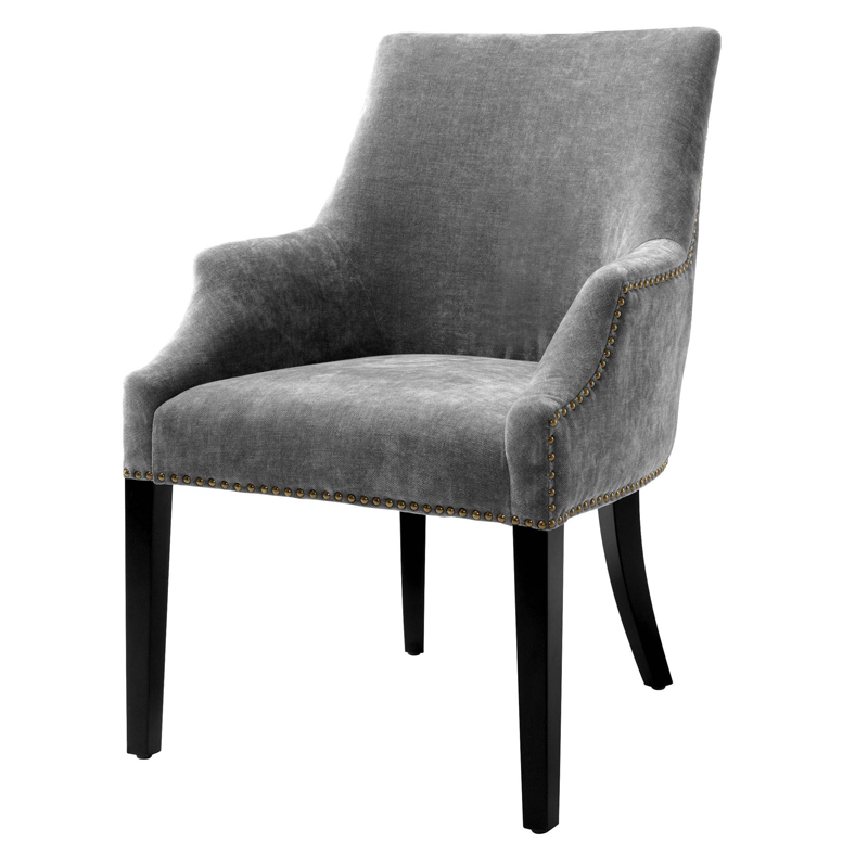 Стул Eichholtz Dining Chair Legacy grey Серый Черный Латунь Античная полированная Стул Eichholtz Dining Chair Legacy grey Серый Черный Латунь Античная полированная во Владивостоке | Loft Concept