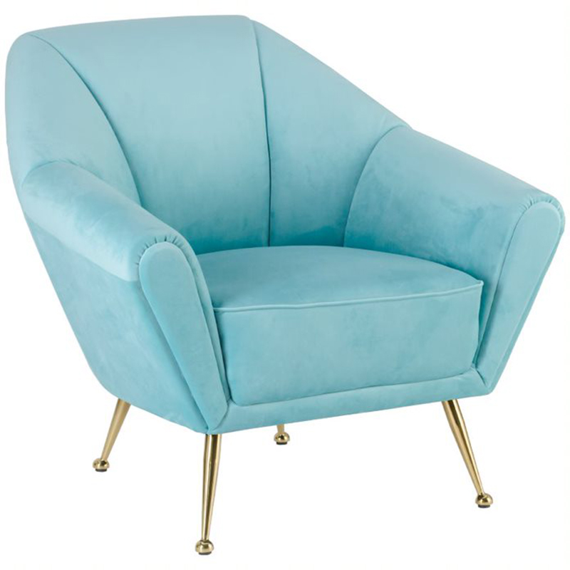 Кресло Brunner Chair light blue Голубой Золотой Кресло Brunner Chair light blue Голубой Золотой во Владивостоке | Loft Concept