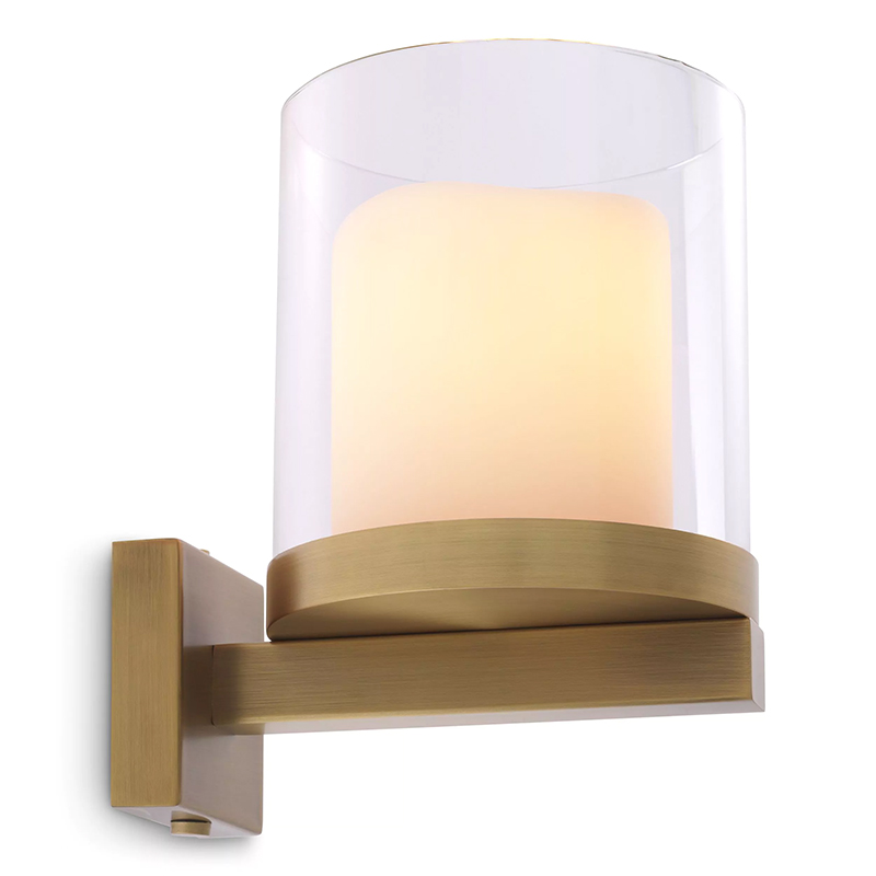Бра Eichholtz Wall Lamp Donovan Brass Белый Латунь Прозрачное Стекло Бра Eichholtz Wall Lamp Donovan Brass Белый Латунь Прозрачное Стекло во Владивостоке | Loft Concept
