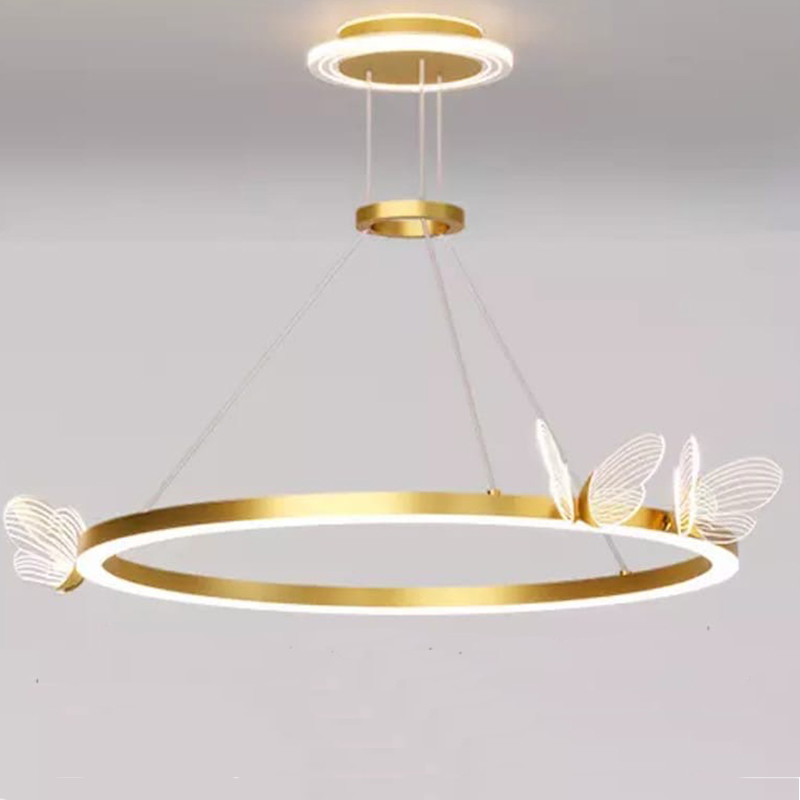 Подвесной светильник с бабочками Butterfly Ring F Прозрачный Латунь Подвесной светильник с бабочками Butterfly Ring F Прозрачный Латунь во Владивостоке | Loft Concept